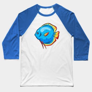 Tropical Fish Cartoon Illustration Goldfish Design Baseball T-Shirt